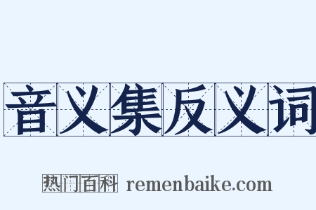 音义集反义词是什么意思的图片